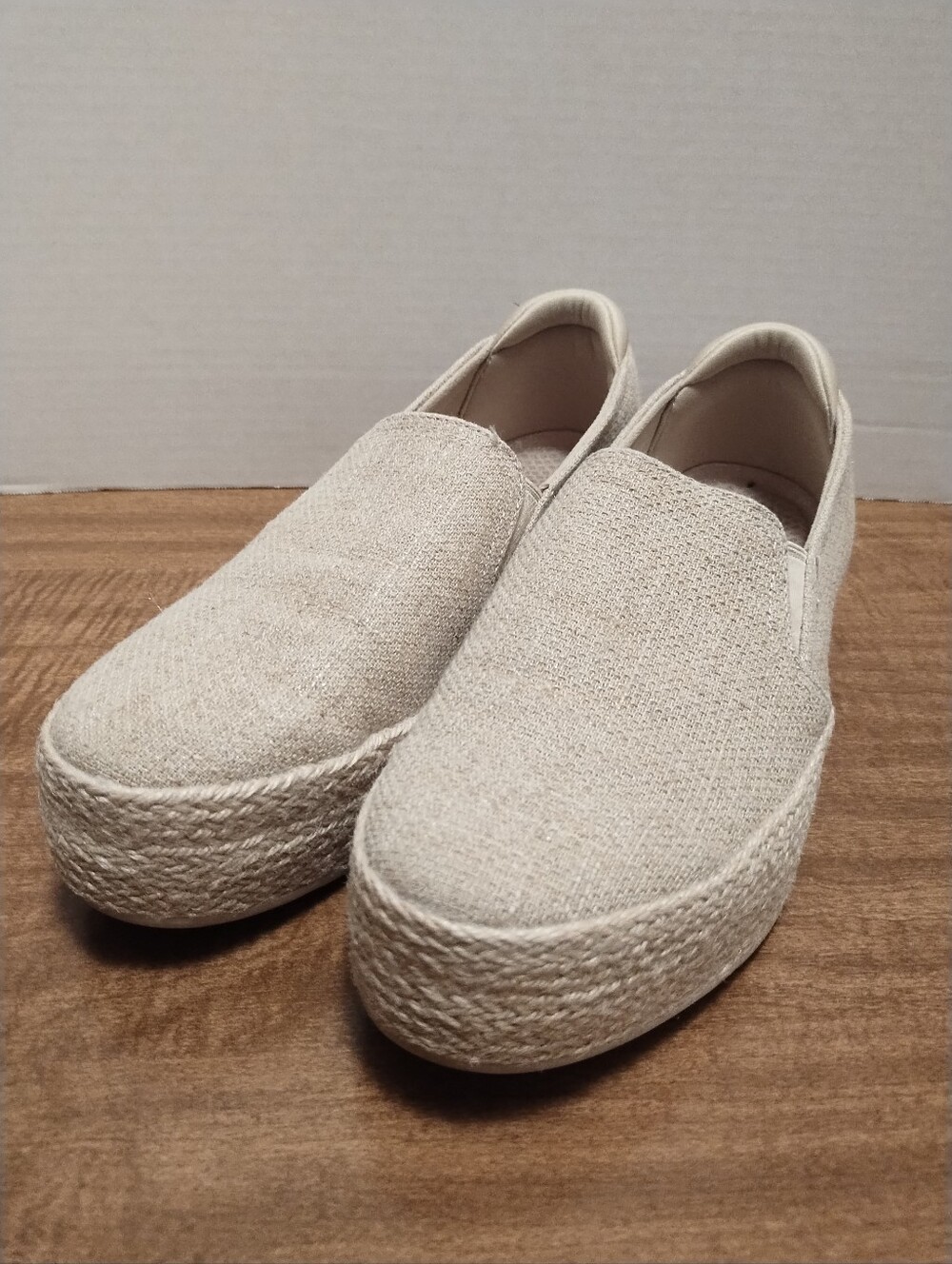 Women’s Slip-On Espadrille Platform Sneakers - Cream Martha Stewart Skechers